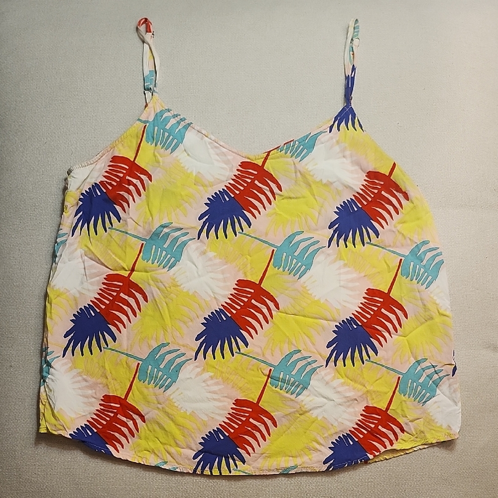 Marine Layer Tropical Verdure Palm Print Sleeveless Tank Top - Women's Medium